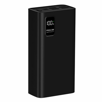  Внешний аккумулятор PERO PB07 30000mAh, Li-Pol, output USB-C + 4 USB-A черный 