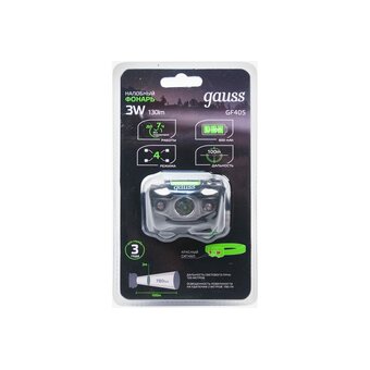  Фонарь налобный Gauss GFL405 черный 