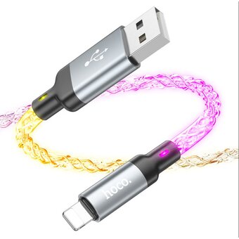  УЦ Дата-кабель HOCO U112 Shine charging Lightning, 1,2м серый (плохая упаковка) 