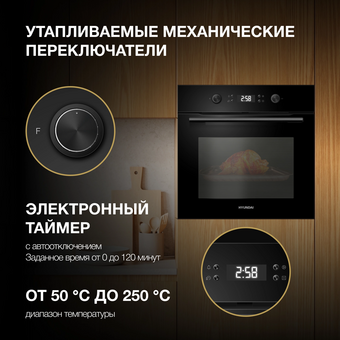  Духовой шкаф Hyundai HEO 6650 BG черный 