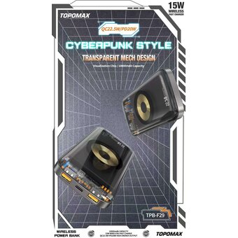  Аккумулятор внешний резервный TOPOMAX TPB-F29 10000мАч черный 