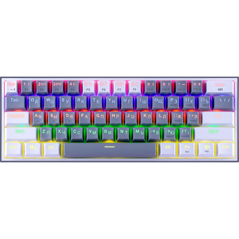  Клавиатура REDRAGON Fizz Rainbow 72602 белый/серый 