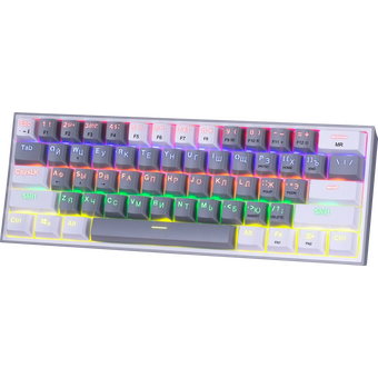  Клавиатура REDRAGON Fizz Rainbow 72602 белый/серый 