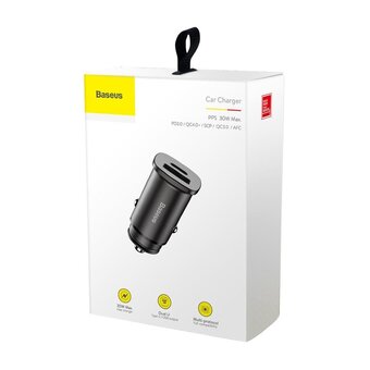  Автомобильное зарядное устройство Baseus Square metal A+C 30W PPS Car Charger (PD3.0 QC4.0+SCP AFC) (CCALL-AS01) - Black 