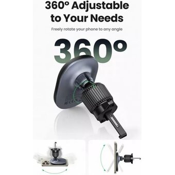  АЗУ UGREEN CD345 (25925) Magnetic Wireless Car Charger For Air Vent Mount Black 