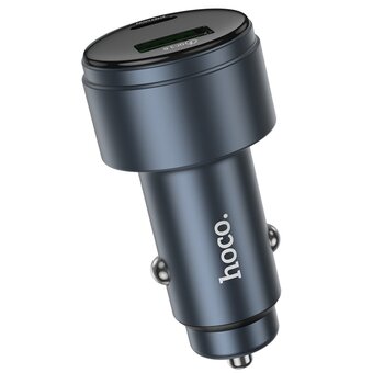  АЗУ HOCO Z57B Glorious 63W dual-port digital display PD45W+QC3.0 cabel Type-C to Type-C металлически серый 