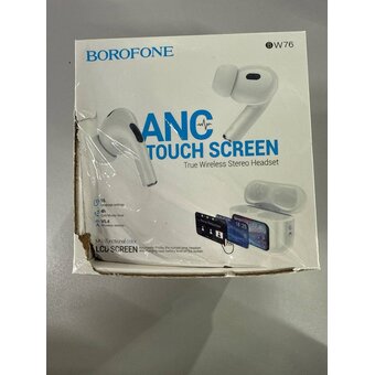  УЦ Наушники bluetooth BOROFONE BW76 Brocade true wireless ANC noise reduction touch screen BT headset белый (плохая упаковка) 