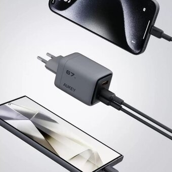 СЗУ Aukey C3G Comet Mix 67W 2C+A Gray 