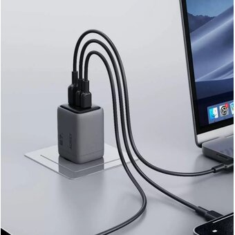  СЗУ Aukey C3G Comet Mix 67W 2C+A Gray 