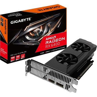  Видеокарта Gigabyte AMD Radeon RX 6400 GV-R64D6-4GL 4096Mb 64 GDDR6 2039/16000 HDMIx1 DPx1 HDCP Ret 