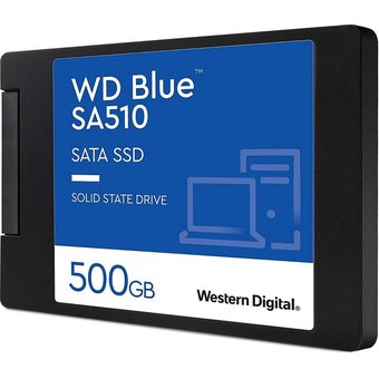  SSD WD Blue SA510 (WDS500G3B0A) 500GB, 2.5" 7mm, SATA3, R/W 560/510MB/s, IOPs 90 000/82 000, TBW 200, DWPD 0.2 