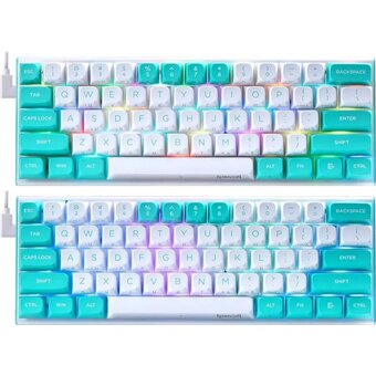  Клавиатура Redragon Fidd (72187) бирюзовый/белый 