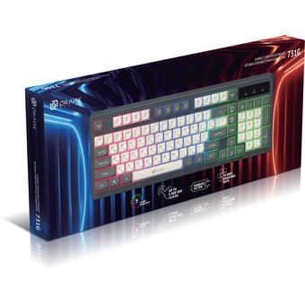  Клавиатура OKLICK 731G серый/белый 