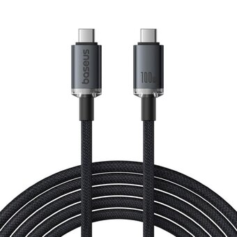  Кабель BASEUS Crystal Shine USB3.2 Full Featured Fast Charging Data Cable USB-C to USB-C 100W 1.5m 20GB - Cluster Black 
