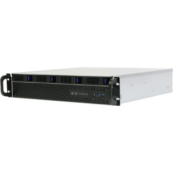  Корпус Procase ES204XS-SATA3-B-0 2U Rack (4 SATA III/SAS 12Gbit hotswap HDD), черный, без блока питания, глубина 400мм, MB 12"x13" 