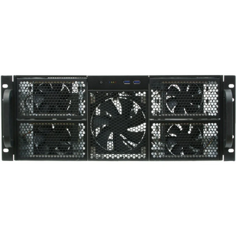  Корпус Procase RE411-D0H16-FE-65 4U, 0x5.25+16HDD, черный, без блока питания, глубина 650мм, MB EATX 12"x13", панель вентиляторов 3*120x25 PWM 