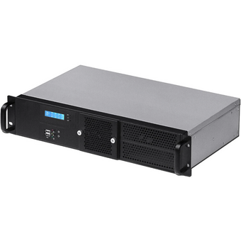  Корпус Procase GM225F-B-0 2U Rack, черный, панель управления, без блока питания, глубина 250мм, MB 6.7"x6.7" 
