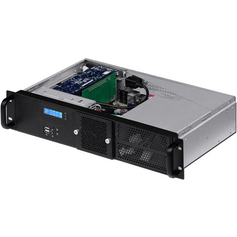  Корпус Procase GM225F-B-0 2U Rack, черный, панель управления, без блока питания, глубина 250мм, MB 6.7"x6.7" 