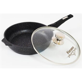  Сковорода Мечта С022803 Гранит star 22см, съем. ручка, стек. крышка 