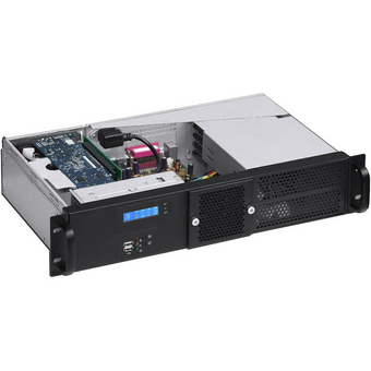  Корпус Procase GM225F-B-0 2U Rack, черный, панель управления, без блока питания, глубина 250мм, MB 6.7"x6.7" 