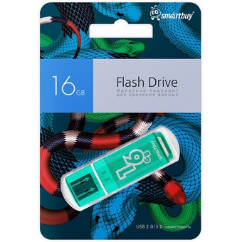  USB-флешка Smartbuy 016GB Glossy Green Snake Edition (SB16GBGSGSN) 
