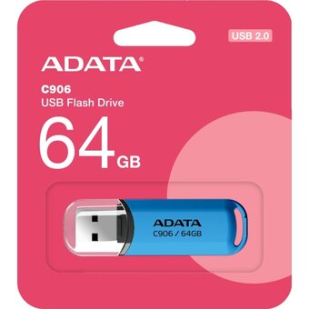  USB-флешка A-DATA Classic C906 (AC906-64G-RWB) 64GB, USB 2.0, Синяя 