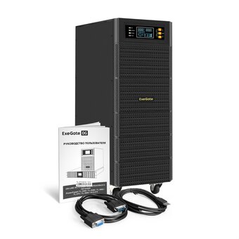  ИБП Exegate PowerExpert TL-575-6kVA.192V.LCD.AVR.T.USB.RS232.SNMP EX296951RUS 6000VA/6000W, On-Line, PF=1, LCD, клеммы, RS232, USB 
