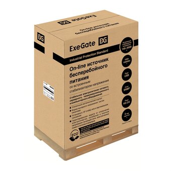  ИБП Exegate PowerExpert TL-575-6kVA.192V.LCD.AVR.T.USB.RS232.SNMP EX296951RUS 6000VA/6000W, On-Line, PF=1, LCD, клеммы, RS232, USB 