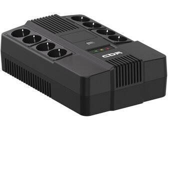  ИБП CBR UPS-OFK-101E-600 600VA/360W Schuko CEE 7 Outlets (x4 Battery Surge Protected, x4 Surge Protected), LED, AVR, 12V/7Ah 