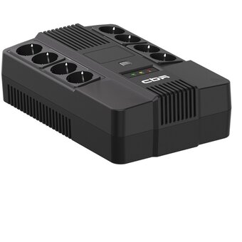  ИБП CBR UPS-OFK-101E-1000 1000VA/600W Schuko CEE 7 Outlets (x4 Battery Surge Protected, x4 Surge Protected), LED, AVR, 12V/10Ah 