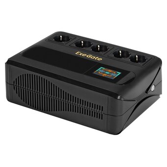  ИБП Exegate ExeGate NEO Smart BU-600.LCD.AVR.5SH EX295684RUS 600VA/360W, цветной LCD-дисплей, AVR, 5*Schuko, Black 