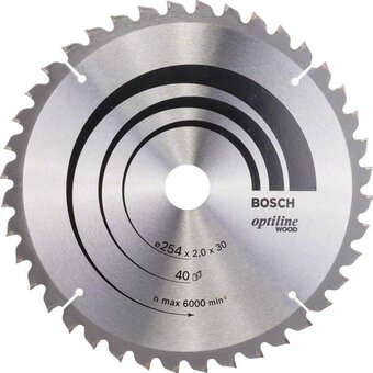  Диск пильный твёрдосплавный BOSCH 2608640443 Optiline по дереву, ДСП d254 х 30мм 40 зубьев 