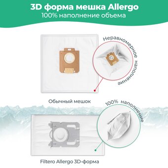  Пылесборники Filtero FLS 01 (S-bag) (4) Allergo 4шт 
