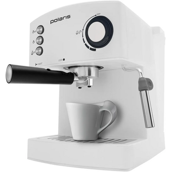  Кофеварка рожковая Polaris PCM 1527E Adore Crema белый/черный 
