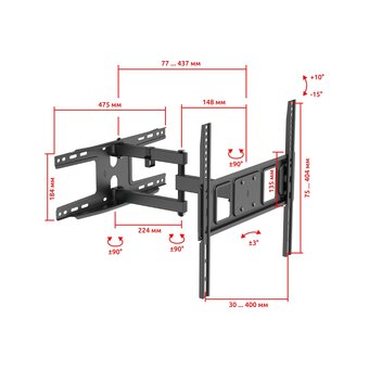  Кронштейн UniTeki FM1704B black 