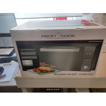  УЦ Микроволновая печь Profi Cook PC-MWG 1204 schwarz (плохая упаковка, незначительный дефект сборки, малая потертость ручки) 