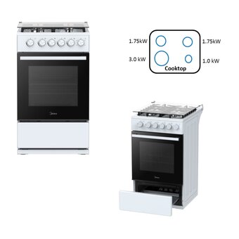  Кухонная плита Midea MFO-M4G20T0EWH 