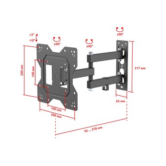  Кронштейн UniTeki FM1674BN black 