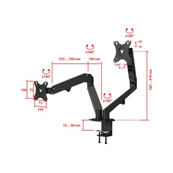  Кронштейн UniTeki FMGT82B black 