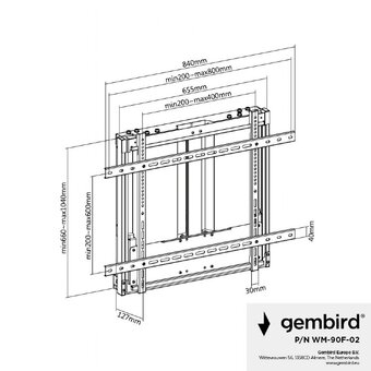  Кронштейн Gembird WM-90F-02 