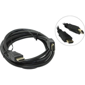  Кабель Bion BXP-CC-HDMI4L-010 HDMI v1.4, 19M/19M, 3D, 4K UHD, Ethernet, CCS, экран, позолоченные контакты, 1м, черный 