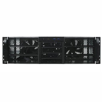  Корпус Procase RE306-D6H4-C8-48 3U server case,6x5.25+4HDD,черный,без блока питания(2U,2U-redundant),глубина 480мм,MB CEB 12"x10.5" 