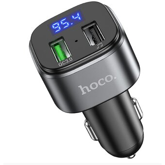  УЦ АЗУ Bluetooth FM-трансмиттер HOCO E67 Fighter QC3.0 car, black (плохая упаковка) 