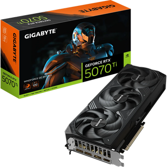  Видеокарта Gigabyte nVidia GeForce RTX 5070Ti WindForce OC SFF 16Gb (GV-N507TWF3OC-16GD) PCI-E 