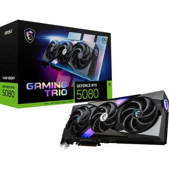  Видеокарта MSI Nvidia GeForce RTX 5080 Gaming Trio OC 16ГБ (602-V531-06S), GDDR7, OC, Ret 