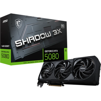  Видеокарта MSI RTX5080 Shadow 3X OC 16GB (RTX 5080 16G Shadow 3X OC) GDDR7 256bit 3xDP HDMI 3Fan RTL 
