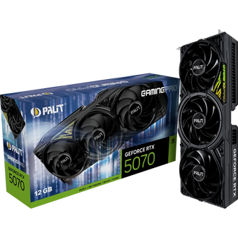  Видеокарта Palit RTX5070 GamingPro 12GB (NE75070019K9-GB2050A) GDDR7 192bit 3xDP HDMI 3Fan RTL 