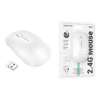  Мышь BOROFONE BG14 Planet 2.4G business wireless mouse белая 