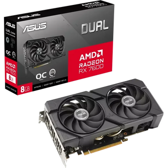  Видеокарта ASUS AMD Radeon RX 7600 Dual (Dual-RX7600-O8G-Evo) 8Gb, GDDR6, OC, Ret 