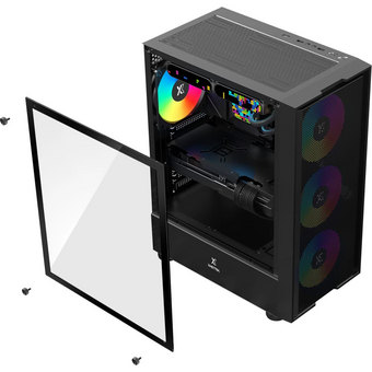  Корпус XASTRA A302 4FRGB Black (A301-BK-FC120FRGB-4F-GL) ATX/Mesh/ tempered glass / 4x120mm FC120-FRGB fans 